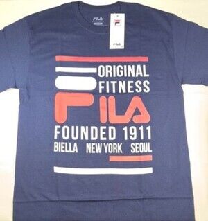Fila Original Fitness Founded 1911 Biella New York Seoul Graphic T-Shirt -XLARGE